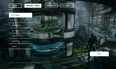 Halo Game - Control Panel