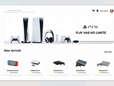 CoGare (Consol & Game Store) - Website UI Project Exploration console game gaming modern playstation simple uiux website