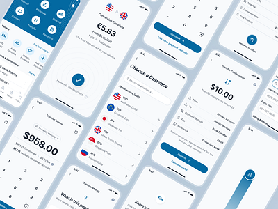 swiftbank: AI Digital Banking & Payment App - Transfer Money UI ai banking app banking app banking assistant banking ui kit blue clean dark blue digital banking app digital banking ui finance app finance ui kit minimal mobile banking app modern payment app payment ui soft transaction ui transfer money transfer ui