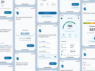 swiftbank: AI Digital Banking & Payment App - Credit Loan BNPL ai banking app banking app banking assistant banking ui kit blue bnpl app clean credit app credit score ui dark blue digital banking app finance app finance ui kit loan app minimal mobile banking app modern payment app payment ui soft