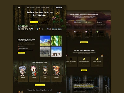 MapleStory : Landing Page Design 2d game nostalgia gaming gaming ui hero section landing page maplestory mmorpg old school maplestory pixel art platformer retro game design ui ui design uiux design ux ux design web design