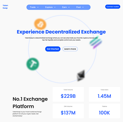 DEX Landing Page figma illustration product ui ux web web3