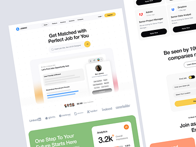 Job Vacancy Platform Landing Page app crowd digital elementor framer hiring job landing page platform portal source ui vacancy webflow website wordpress