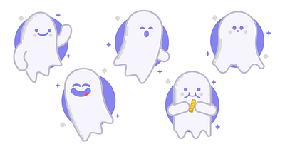 Cute ghosts creepy cute design emotions flat ghosts halloween halloween party happy illustration illustrator minimal sheets spiritual spooky vector vector illustration vectorart vectors