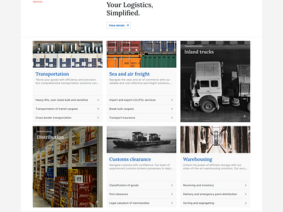 A [UX] C-PIL branding design landing page logistics services section ui ux ux design website website design