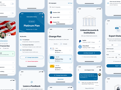 swiftbank: AI Digital Banking & Payment App - Account Settings account settings ai banking app banking app banking assistant banking ui kit blue clean dark blue digital banking app finance app finance ui kit minimal mobile banking app modern payment app payment ui profile settings ui setting setting ui soft