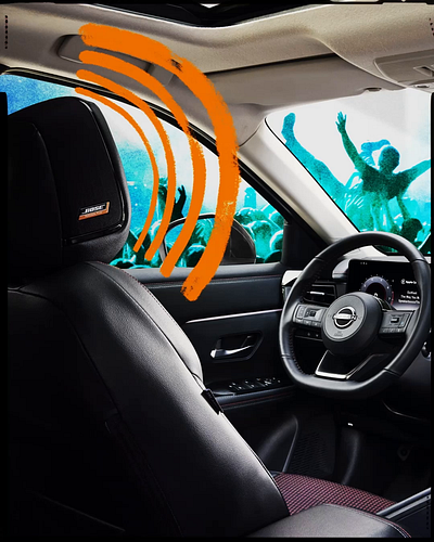 Nissan Kicks - Bose Headrest animation collage gif motion