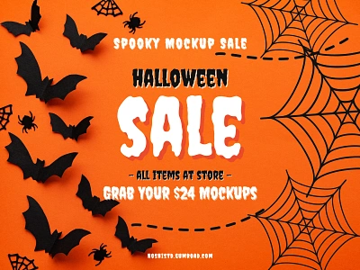 Halloween Sale – Now Just $24! 🎃 branding bundle discount download graphic design halloween ipad iphone macbook mock up mockup photoshop psd sale sales