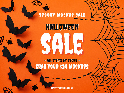 Halloween Sale – Now Just $24! 🎃 branding bundle discount download graphic design halloween ipad iphone macbook mock up mockup photoshop psd sale sales