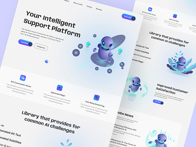 Ai landing page 3d ai ai figma ai landing page ai ui kit beautiful landing page case study clean design illustration landing minimal ui design ux web design