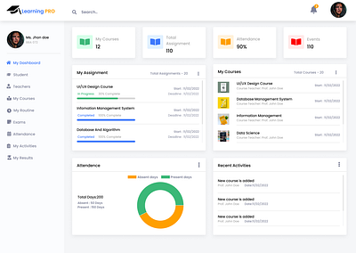 Education platform dashboard branding college system dashboard design educational platform school system student management system ui uiux web application design