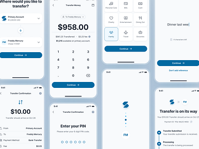 swiftbank: AI Digital Banking & Payment App - Transfer Fund UI ai banking app banking app banking assistant banking ui kit blue clean dark blue digital banking app finance app finance ui kit minimal mobile banking app modern payment app payment ui soft transaction app transfer fund transfer money transfer ui