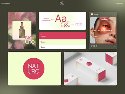 Naturo | Visual Identity Guidelines art beauty beauty website beautybrand brand brand guide brandbook branding branding identity clean colors graphic design landingpage logo logotype packaging design skincare socialmedia typography visual identity