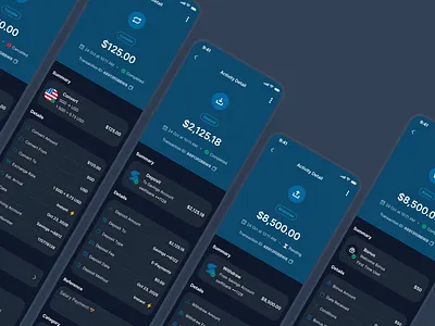 swiftbank: AI Digital Banking & Payment App - Transaction Detail ai banking app banking app banking assistant banking ui kit blue clean dark blue digital banking app finance app finance ui kit minimal mobile banking app modern payment app payment ui soft transaction detail transaction ui transfer money transfer ui