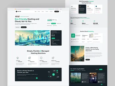 Green Web Hosting Template UI Design | Eco-Friendly Server cloud server landing page ecofriendlydesign greenhosting host hosting business hosting landing hosting pricing hosting website hostingserviceui landing page design minimaldesign modernwebhosting web hosting