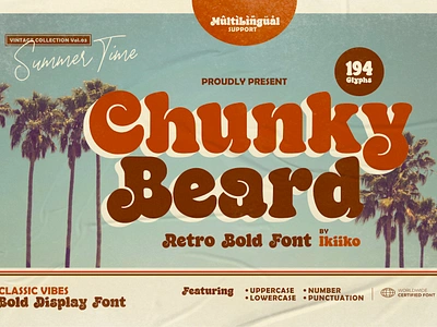 Chunky Beard - Retro Bold Font 60s 70s bold chunky classic disco fashion fat font fonts old old fashioned retro typo typography vintage vynil