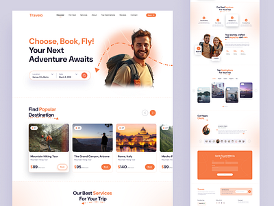 Landing Page Design For A Travel Agency figma landing page ui ui ux ux web design web ui