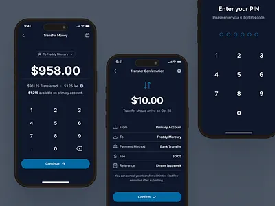 swiftbank: AI Digital Banking & Payment App - Transfer Money UI ai banking app banking app banking assistant banking ui kit blue clean dark blue digital banking app finance app finance ui kit minimal mobile banking app modern payment app payment ui soft transaction ui transfer fund transfer money transfer ui