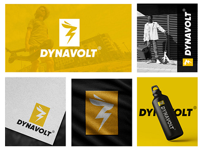 DynaVolt Logo & Brand Identity Design bolt branding bunny cool electric graphic design icon logo monogram rabbit yellow