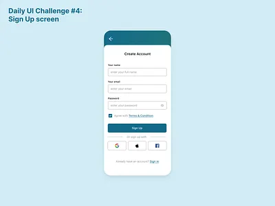 Daily UI Challenge #4: Sign Up Screen daily ui design figma hype4 ui ui design ux ux design