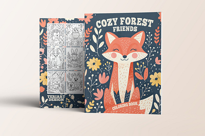 Cozy Forest Friends coloring book amazon kdp animals book cover book design book illustration children book childrens book coloring book coloring page cozy illustration digital illustration forest forest animals illustration kdp woodland animals