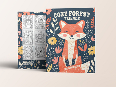 Cozy Forest Friends coloring book amazon kdp animals book cover book design book illustration children book childrens book coloring book coloring page cozy illustration digital illustration forest forest animals illustration kdp woodland animals