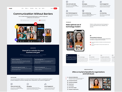 Online communication platform - Landing page branding call communication platform landing page meeting ui ux video