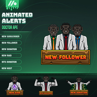 Doctor Ape Gaming Alert - Twitch Notification & Alert for Twitch ape gaming pack