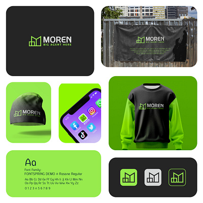 Moren Real Estate Logo Design & Brand Identity (Its available) brand identity branding comprehensive identity solutions design graphic design illustration logo minimal modern real estate branding ui unique