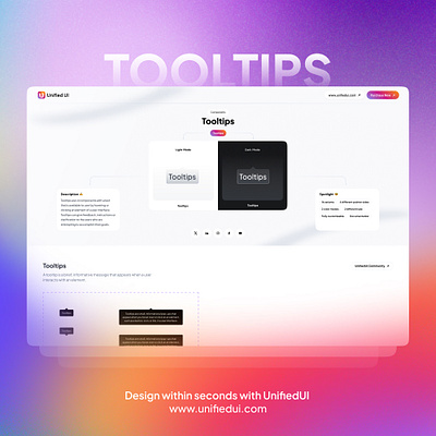 Tooltips - UnifiedUI components design figma minimal properties tooltips ui unified ui unifiedui user interface ux variants website