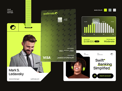 Swiftmate : Digital Bank - Visual Identity animation bank brand brand design brand guideline branding card design clean design digital bank financial fintech graphic design identity design layout logo logo design motion graphics pattern design visual branding visual identity