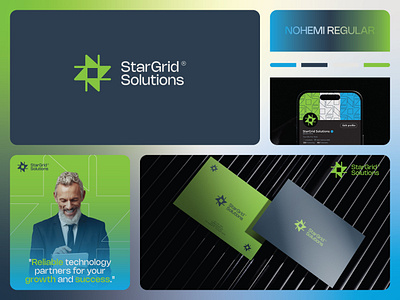 Branding Design for StarGrid Solutions ai brand identity branding clean graphic design logo simple tech technology visual identity