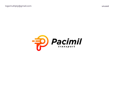 Pacimil transport logo- P logo brand identity brand logo branding business logo company logo design icon logistic logo logo design logomultiply logos tech transport logo