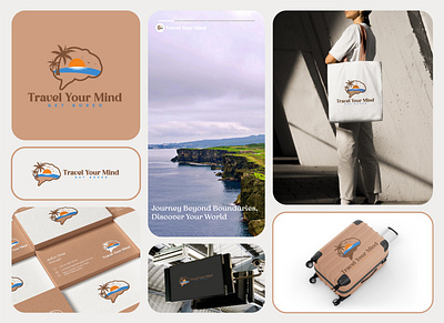 Travel Your Mind Logo Design adventure brand book brand guideline brand identity branding creative logo design discover dream escape exploration freedom graphic design journey logo nature traveling voyage wanderlust