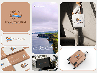 Travel Your Mind Logo Design adventure brand book brand guideline brand identity branding creative logo design discover dream escape exploration freedom graphic design journey logo nature traveling voyage wanderlust