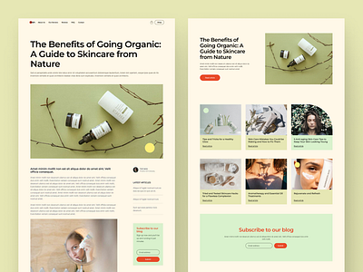 Blog and article pages article beauty blog post cosmetics e commerce green organic pastel colors template web design website