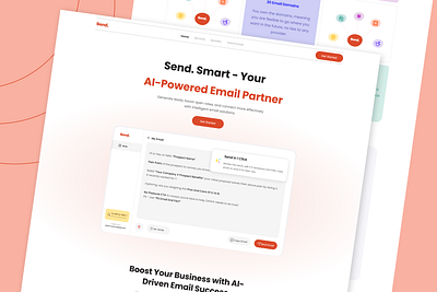 AI Email Partner ai figma landing page minimal modern ui uiux