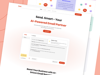 AI Email Partner ai figma landing page minimal modern ui uiux