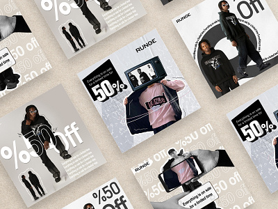 Social Media Design for Runge brand branding carousel clothing design digital digital art fashion graphic design identity branding instagram instagram post instagram post design minimal modern post design social media story story design streetwear