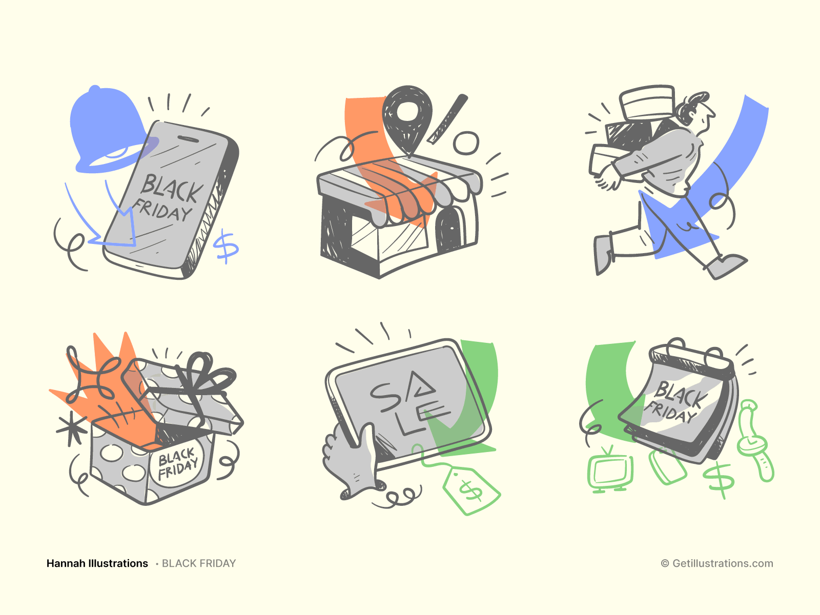 Black Friday Icons and illustrations