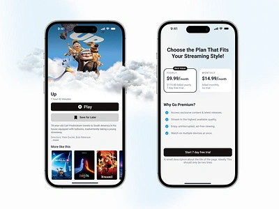 Movie Streaming App cinema disney film light mode light theme mobile app movie movie app movie stream movies netflix pricing stream stream app streaming app streaming platform ui ux video video platform