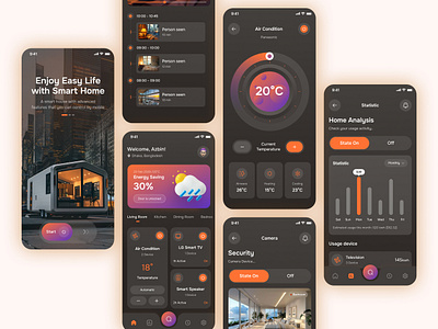 Smart Home App UI automation clean control design home home automation home tech interface interior desing mobile app powerful remote safety smart smart home technology ui unique ux website