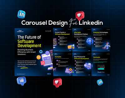 Carousel Design for LinkedIn 3d branding carouel design design graphic design linkedin logo