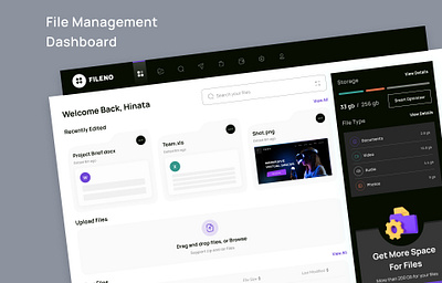 File Management Dashboard 3d animation branding graphic design logo motion graphics ui