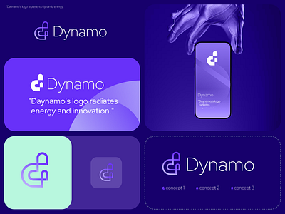 Dynamo Crypto Logo blockchain branding crypto defi design gradient ico identity lettering logo minimal modern nft pattern saas simple logo token