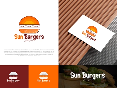 Sun burgers logo design Fast food logo restaurant logo burger burger logo chicken delicious dinner fast food foodblogger foodies foodporn foodtruck healthyfood homemade pizza restaurant street food sun burgers tasty