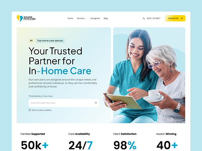 Home Care Website UI Design branding figma graphic design home care home care website landing page logo motion graphics ui uiux ux ux design web web design website website design website development