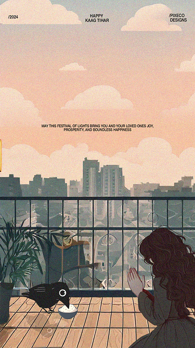 Happy Kaag Tihar, 2024 Nepal. 🌟 design festival graphic design minimal nepal poster wish