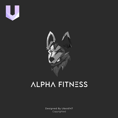 Geometric wolf logo design - Alpha Fitness design fitness logo geometric logo logo polygonal logo wolf logo