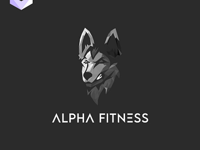 Geometric wolf logo design - Alpha Fitness design fitness logo geometric logo logo polygonal logo wolf logo